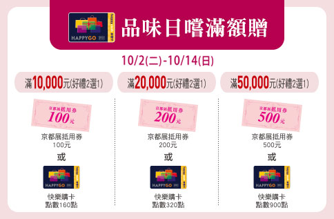 品味日嚐滿額贈