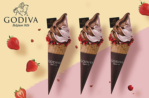 B3 GODIVA 期間限定 - 草莓巧克力霜淇淋 新上市