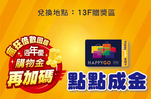 點點成金 週年慶購物金再加碼