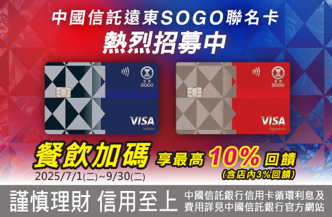 圖片:中國信託SOGO聯名卡餐飲加碼