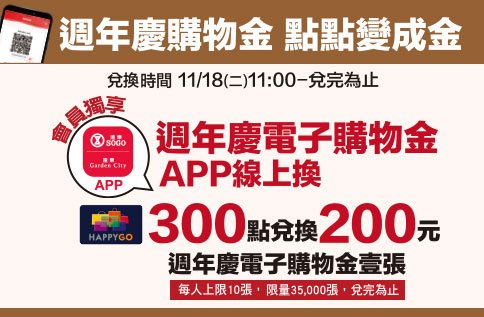 圖片:週年慶電子購物金APP線上換