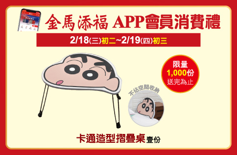 圖片:金馬添福 APP會員消費禮